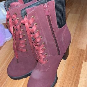 Purple Heel Boots